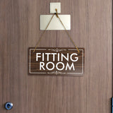 Fitting Room 5x10 Hanging Plus Wall or Door Sign | Rustic Twine | Retail Store Signage