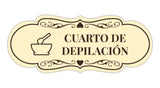 Signs ByLITA Designer Cuarto de Depilación Wall or Door Sign | Spanish Waxing Room Sign