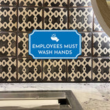 Notched Standard Employees Must Wash Hands Wall or Door Sign