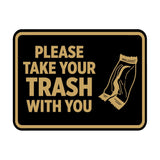 Signs ByLITA Classic Framed Please Take Your Trash With You Wall or Door Sign