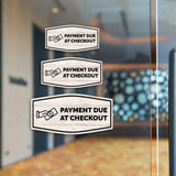 Fancy Plus Payment Due At Checkout Wall or Door Sign | Reception Clinic Signs