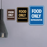 Signs ByLITA Portrait Round Notice: Food Only Refrigerator Door or Wall Sign Durable ABS Plastic | Laser Engraved | Easy Installation | Kitchen | Hygiene