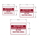 Classic Framed Plus No Food or Drinks Allowed in the Waiting Area Door or Wall Sign | Medical Facility Greeting & Reception