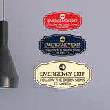 Signs ByLITA Victorian Emergency Exit Follow the Green Signs to Safety Durable Plastic Sign | Easy Installation | Elegant Design Wall or Door Sign