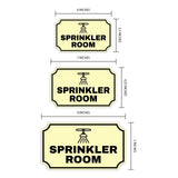 Notched Standard Sprinkler Room Wall or Door Sign | Facilities and Rooms Sign
