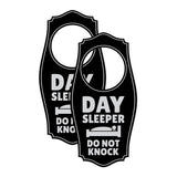 Day Sleeper Do Not Knock Door Hanger | House or Business Door Sign
