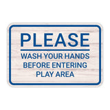 Classic Framed Plus Please Wash Your Hands Before Entering Play Area Door or Wall Sign | Children's Warning and Safety Signs