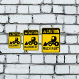 Portrait Round Plus Caution Machinery Wall or Door Sign | Farm/Barn Warning Signage