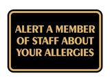 Signs ByLITA Classic Framed Alert A Member Of Staff About Your Allergies Durable Sign | Easy Installation | Elegant Design Wall or Door Sign