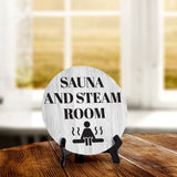 Sauna and Steam Room Circle Table Sign with Acrylic Stand (5x5") | Public Spaces Signage