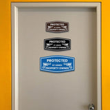 Signs ByLITA Fancy Protected by Armed Property Owner (Handgun) Door or Wall Sign | Home Security Warning Sign