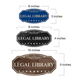 Victorian Plus Legal Library Wall or Door Sign | Legal and Courtroom Decoration