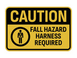 Classic Framed Plus Caution: Fall Hazard – Harness Required Door or Wall Sign | Miscellaneous Warning Signs - Industrial & Construction