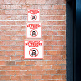 Square Plus Absolutely No Trucks Allowed Wall or Door Sign | Health & Safety Warehouse Business Signage