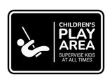 Signs ByLITA Classic Framed Children's Play Area - Supervise Kids at All Times Wall or Door Sign