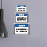 Classic Framed Plus Aviso Suministros De Limpieza Door or Wall Sign | Spanish Business Signage