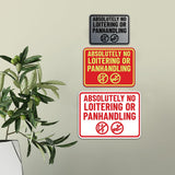 Signs ByLITA Classic Framed Absolutely No Loitering or Panhandling Wall or Door Sign