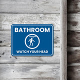Classic Framed Plus Bathroom Watch Your Head Door or Wall Sign | Boats & Yachts Signage
