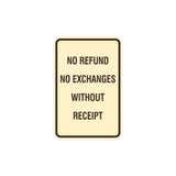 Portrait Round No Refund No Exchanges Without Receipt Sign