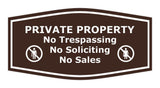 Fancy Private Property No Trespassing No Soliciting No Sales Wall or Door Sign
