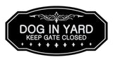 Victorian Dog In Yard Keep Gate Closed Sign