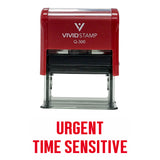 Red Urgent Time Sensitive Self Inking Rubber Stamp
