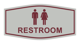 Light Grey / Burgundy Fancy Unisex Restroom Sign
