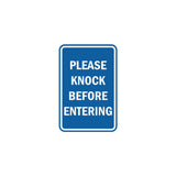 Portrait Round please knock before entering Sign with Adhesive Tape, Mounts On Any Surface, Weather Resistant