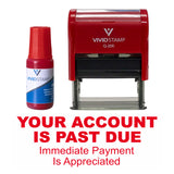 Red Your Account Is Past Due Self Inking Rubber Stamp Combo With Refill