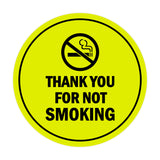 Signs ByLITA Circle Thank you for not smoking Sign with Adhesive Tape, Mounts On Any Surface, Weather Resistant, Indoor/Outdoor Use