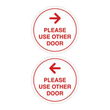 Signs ByLITA Circle Please Use Other Door Sign Set with Adhesive Tape, Mounts On Any Surface, Weather Resistant, Indoor/Outdoor Use