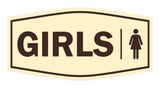 Signs ByLITA Fancy Girls (female bathroom icon) Sign with Adhesive Tape, Mounts On Any Surface, Weather Resistant, Indoor/Outdoor Use