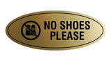 Oval No Shoes Please Sign
