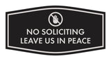 Fancy No Soliciting Leave Us In Peace Wall or Door Sign