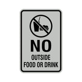 Portrait Round No Outside Food Or Drink Sign