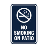 Portrait Round No Smoking On Patio Sign