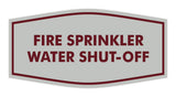 Signs ByLITA Fancy Fire Sprinkler Water Shut-Off Sign with Adhesive Tape, Mounts On Any Surface, Weather Resistant, Indoor/Outdoor Use