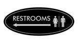 Signs ByLITA Oval Restrooms Left Arrow Sign
