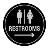 Signs ByLITA Circle Restrooms Right Arrow Sign