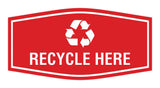 Fancy Recycle Here Wall or Door Sign