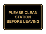 Classic Framed Please Clean Station Before Leaving Wall or Door Sign