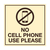 Signs ByLITA Square No Cell Phone Use Please Sign with Adhesive Tape, Mounts On Any Surface, Weather Resistant, Indoor/Outdoor Use