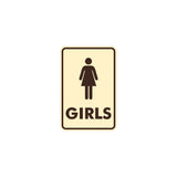 Signs ByLITA Portrait Round Girls (female bathroom icon) Sign with Adhesive Tape, Mounts On Any Surface, Weather Resistant, Indoor/Outdoor Use