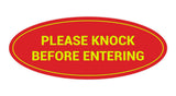 Oval Please Knock Before Entering Sign