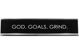 Signs ByLITA GOD. GOALS. GRIND. Novelty Desk Sign