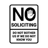 Portrait Round No Soliciting Do Not Bother Us If We Do Not Know You Wall or Door Sign