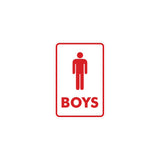 Signs ByLITA Portrait Round Boys (male bathroom icon) Sign with Adhesive Tape, Mounts On Any Surface, Weather Resistant, Indoor/Outdoor Use