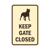 Portrait Round Keep Gate Closed Dog Sign