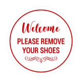 Signs ByLITA Circle Welcome Please Remove Your Shoes Sign
