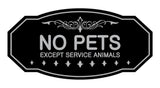 Victorian No Pets Except Service Animals Sign